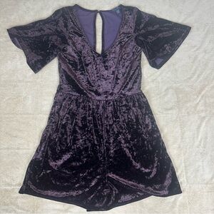Soft Sexy American Eagle‎ AEO Holiday Romper Wms S Crushed Velvet Keyhole Deep V